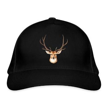 Süßer Hirschkopf - Bio-Baseballkappe - Schwarz - Vorne
