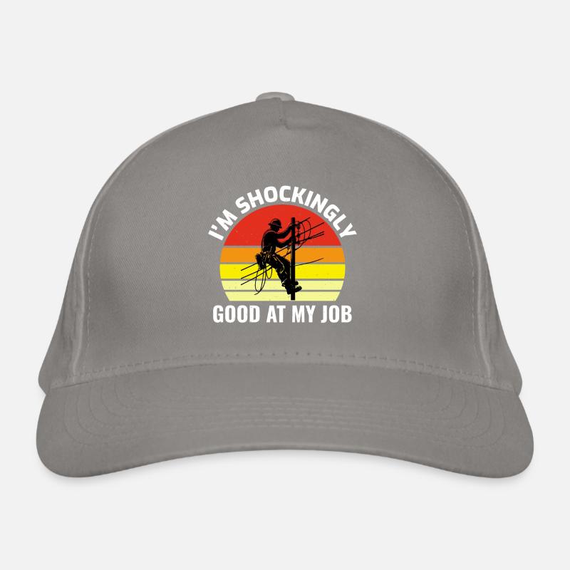 Lineman Humor Shockingly Good Job Electricity Work Organic Baseball Cap