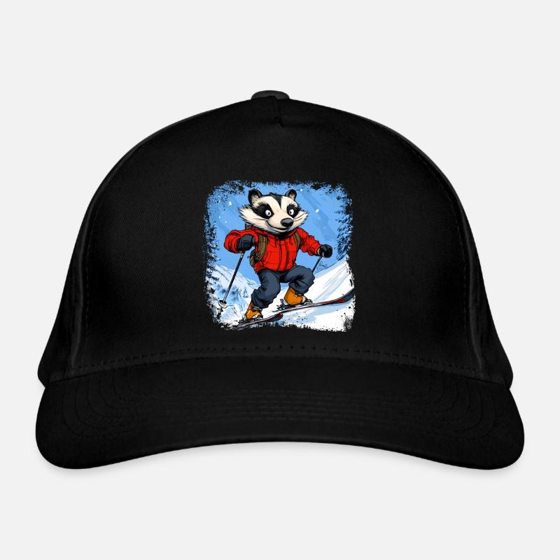 Dachse Ski / Skifahrer Dachs Bio-Baseballkappe