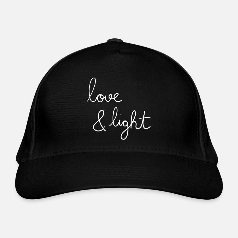 love & light - Bio-Baseballkappe - Schwarz