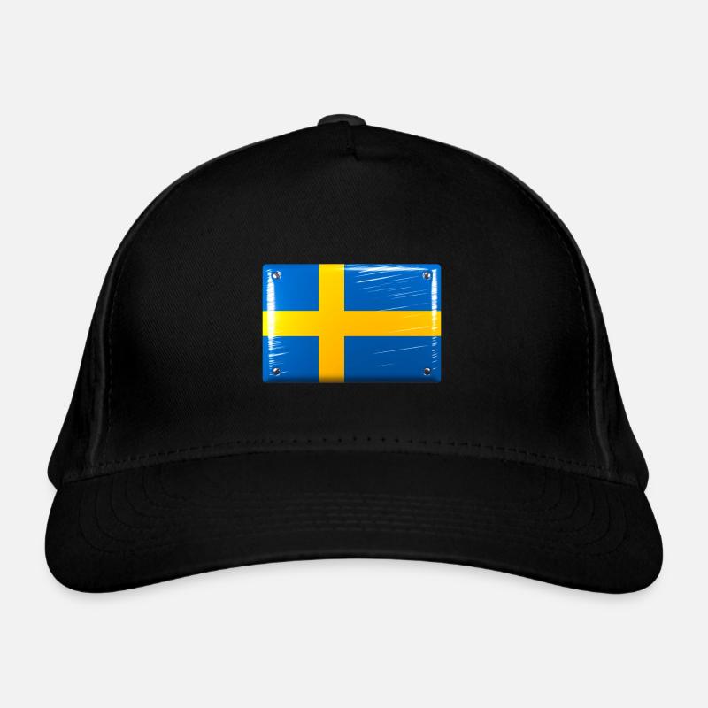 Drapeau de la Suède Drapeau Enseigne en étain Look Casquette classique bio
