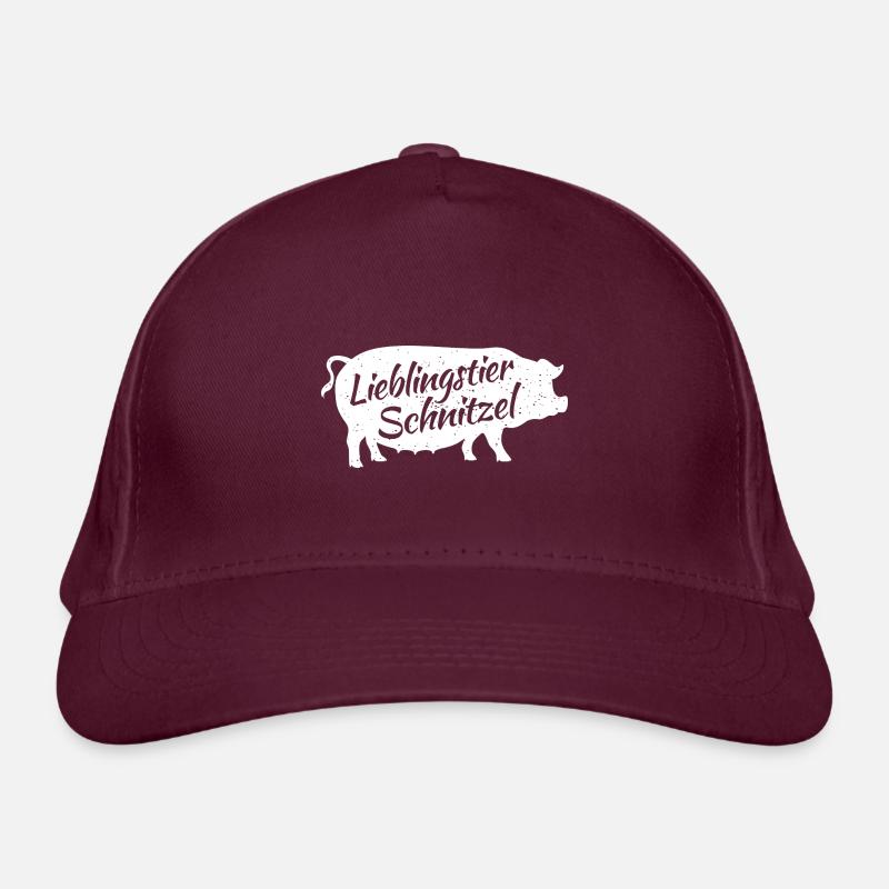Schnitzel Fan Lieblingstier Schwein Fleischesser Bio-Baseballkappe