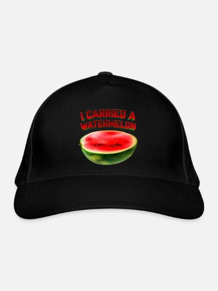 I Carried A Watermelon - Bio-Baseballkappe - Schwarz - Vorne