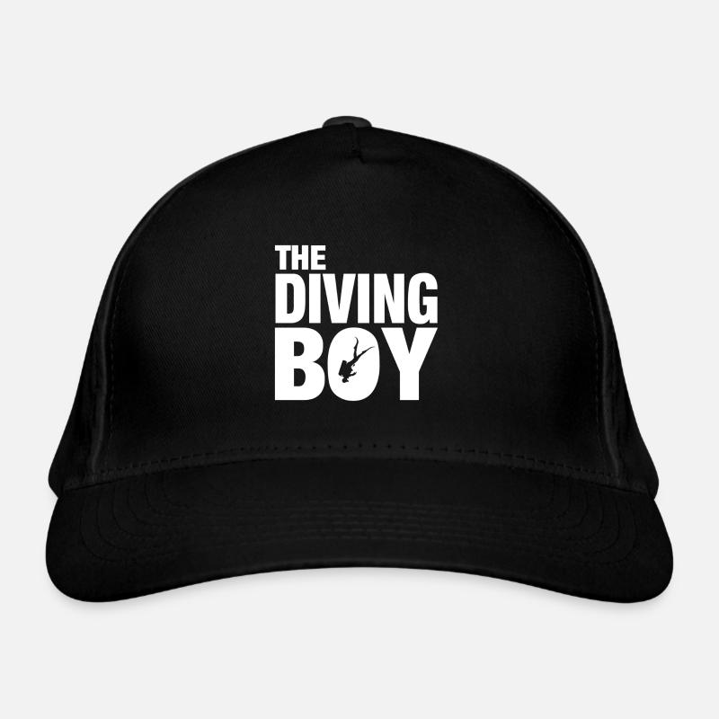 The Diving Boy, Tauchen, Taucher, Scuba Diver - Bio-Baseballkappe - Schwarz