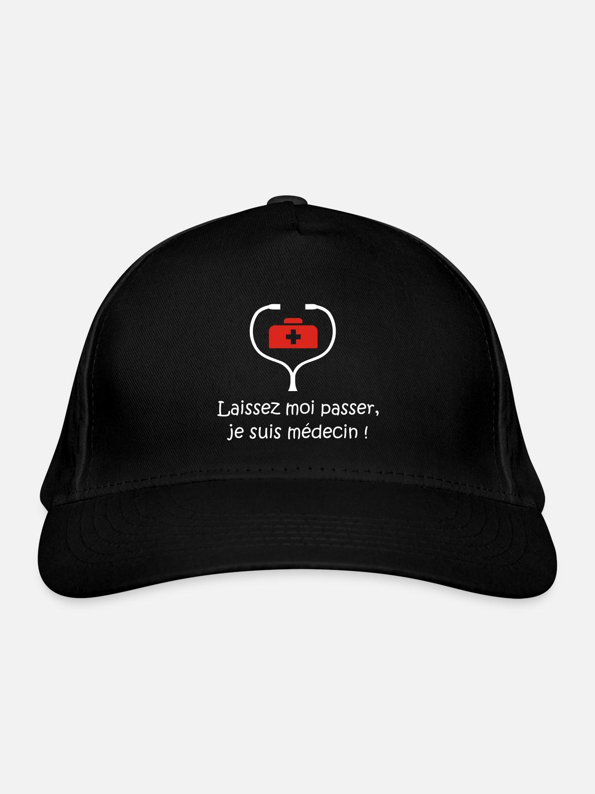 Medecin - Casquette classique bio - noir - Devant