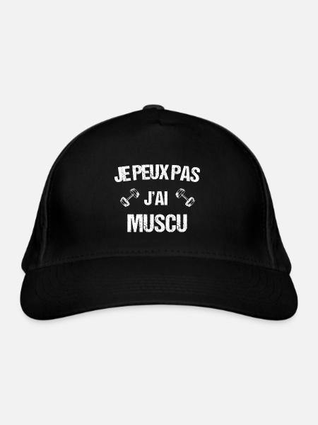 Je peux pas j ai muscu - Casquette classique bio - noir - Devant