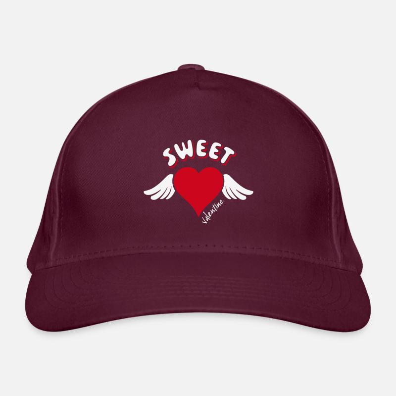 Doux Saint-Valentin Saint Valentin coeur ailes de Cupidon Casquette classique bio