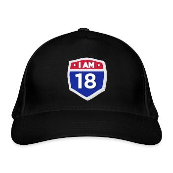 18 years Eighteen Birthday Adult - Organic Baseball Cap - black - Front