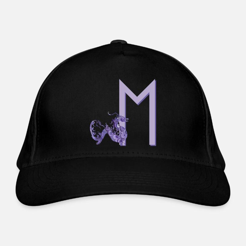 lila drachen mit rune m Bio-Baseballkappe