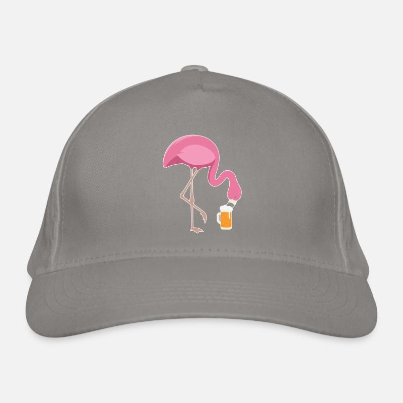 Flamingo Drinking Beer Pink Flamingo Organic Baseball Cap