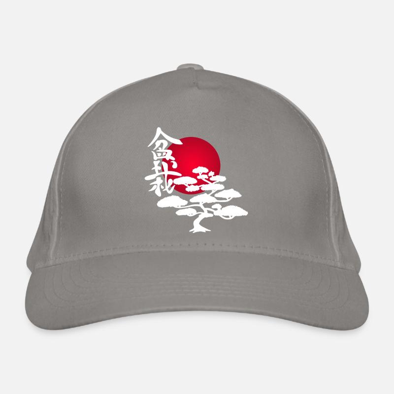 Arbre blanc et soleil rouge Casquette classique bio