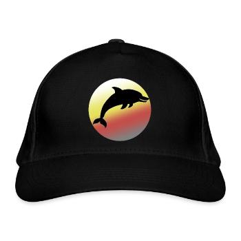 Delphin - Bio-Baseballkappe - Schwarz - Vorne