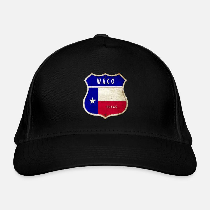 Waco Texas crest flags design Organic Baseball Cap