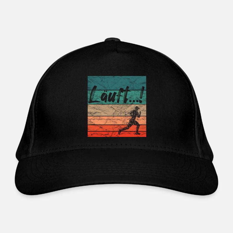 Läuft Jogging Spruch Optimist retro vintage Bio-Baseballkappe