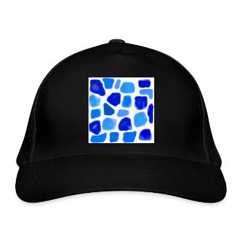 BlueWatercolor –Blue Sea - mosaic stones - Organic Baseball Cap - black - Front