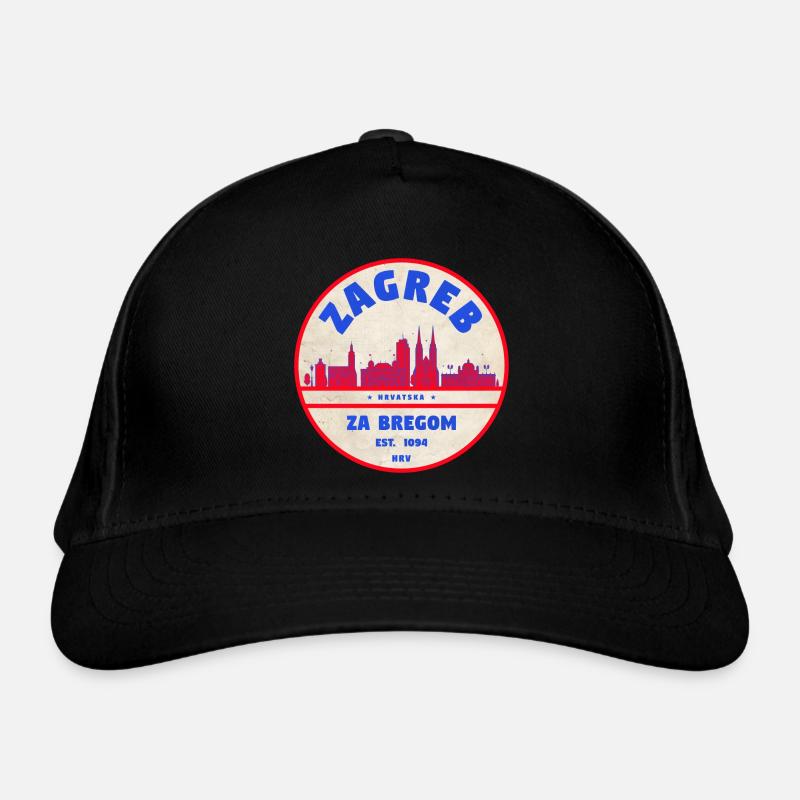 Logo du rond de Zagreb Skyline Rétro Casquette classique bio