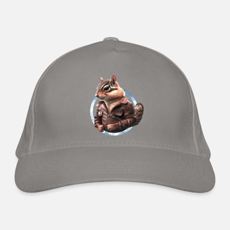Chipmunks Captain Leather Jacket Pilot Organic Baseball Cap