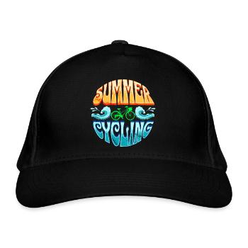GRÜNES RADFAHREN IM SOMMER - Bio-Baseballkappe - Schwarz - Vorne