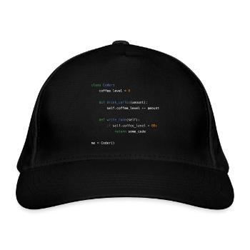Coder - Organic Baseball Cap - black - Front