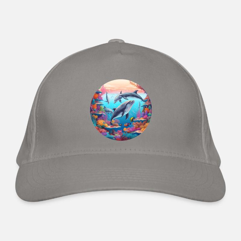 Monde des dauphins sous-marins dans le récif Casquette classique bio