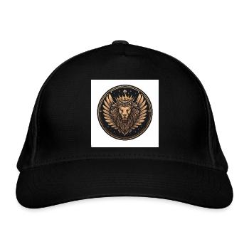 Majestätischer Löwenkopf Gold/Bronze - Bio-Baseballkappe - Schwarz - Vorne