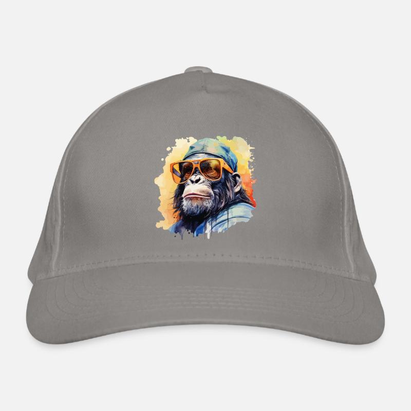 Lunettes de soleil Monkey Cap Cool Chimpanzee Gorilla Casquette classique bio