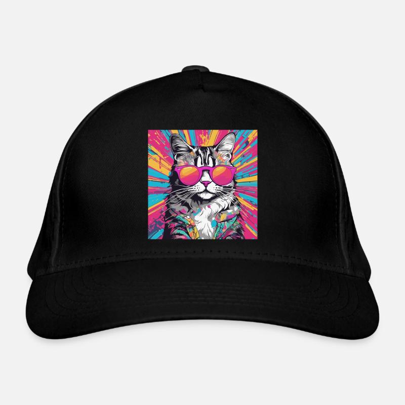 Neon Cat Organic Baseball Cap