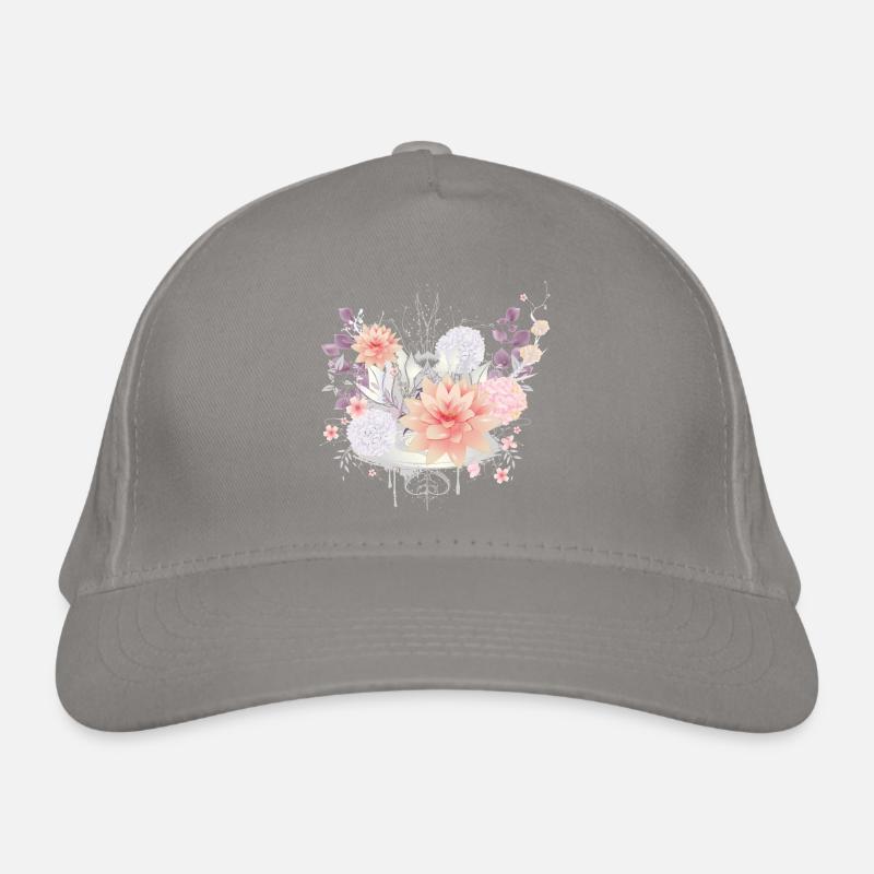Composition des nénuphars et des fleurs d’hortensias Casquette classique bio