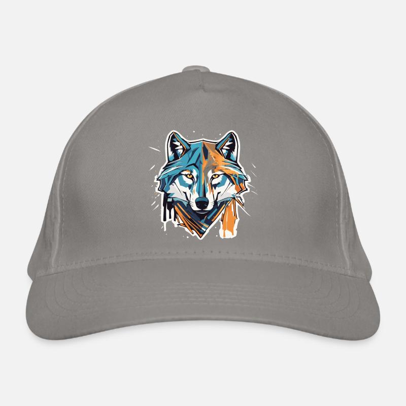 Geometric Wolf Head Organic Baseball Cap