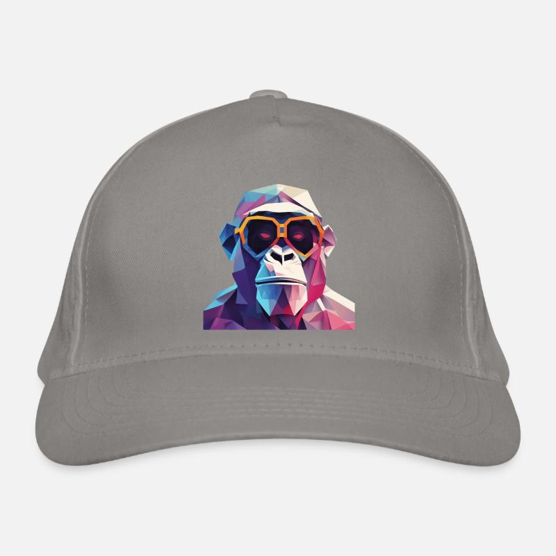 Cool monkey in wrinkled robe Organic Baseball Cap