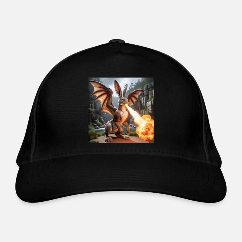 Feuerspeiender Hase Drache #09 Bio-Baseballkappe