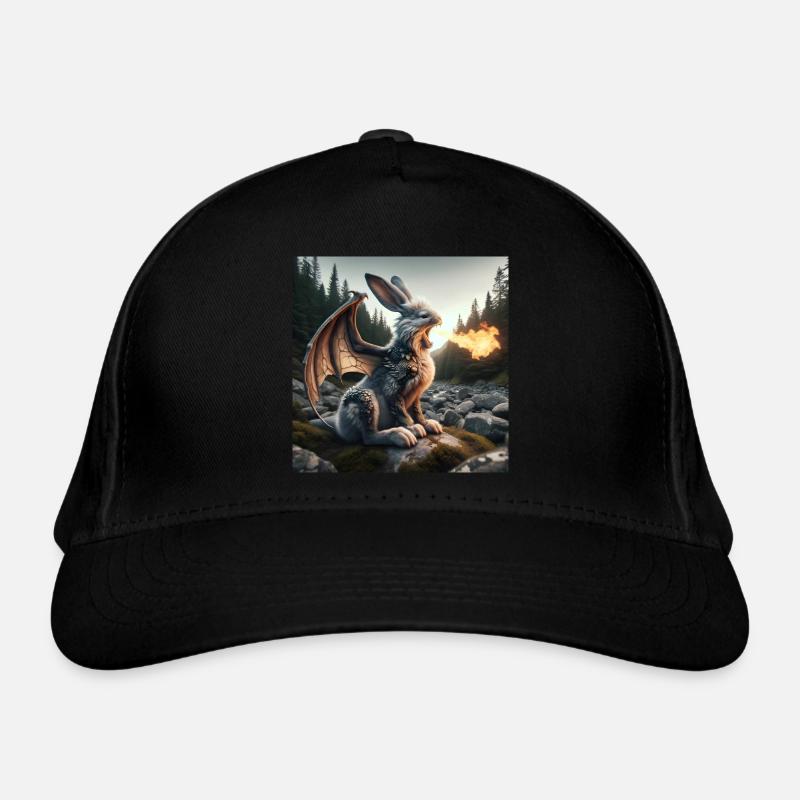 Feuerspeiender Hase Drache #25 Bio-Baseballkappe
