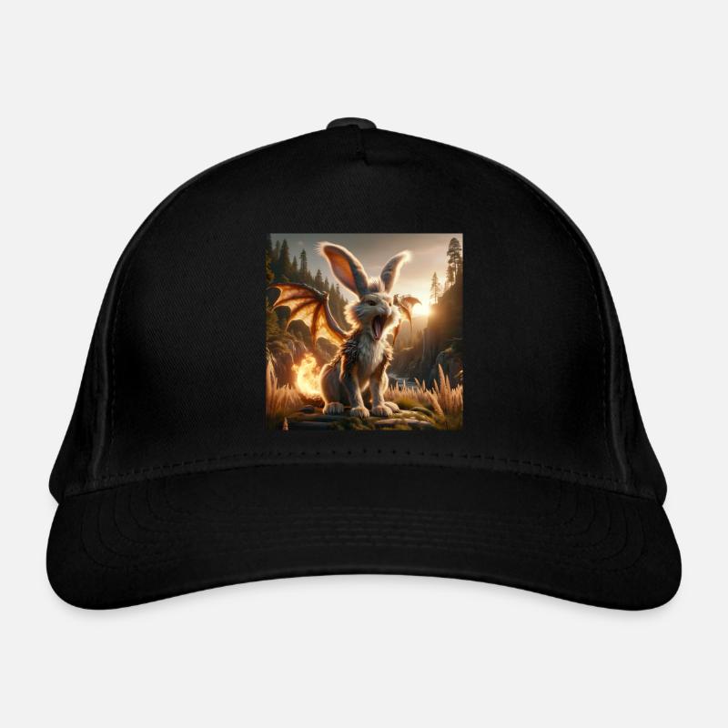 Feuerspeiender Hase Drache #24 Bio-Baseballkappe