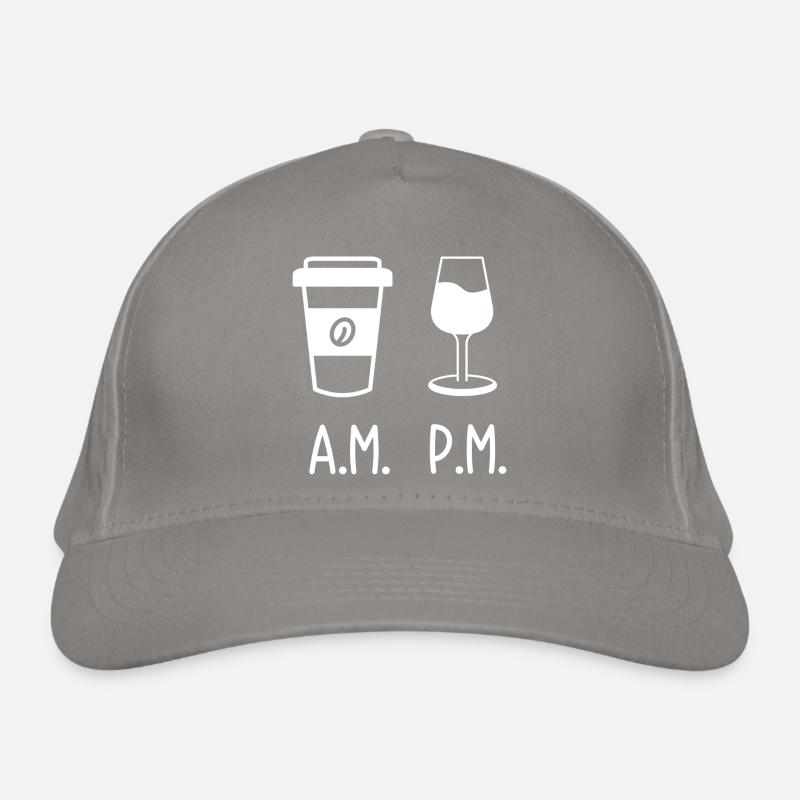 A.M. vs P.M. Kaffee-Wein Silhouette Bio-Baseballkappe