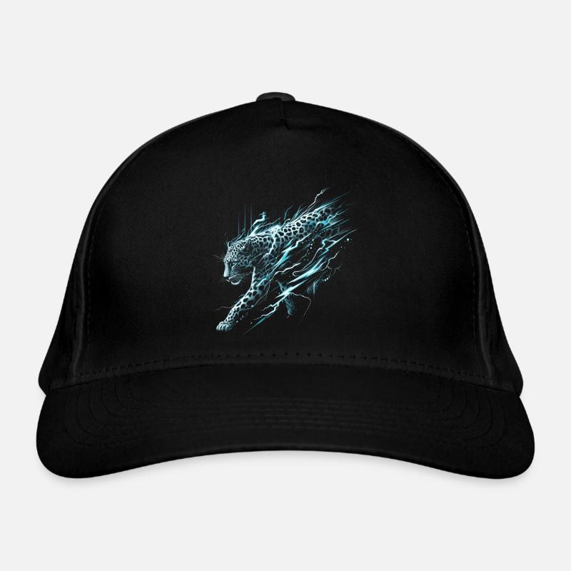 Leopard Lightning - Bio-Baseballkappe - Schwarz