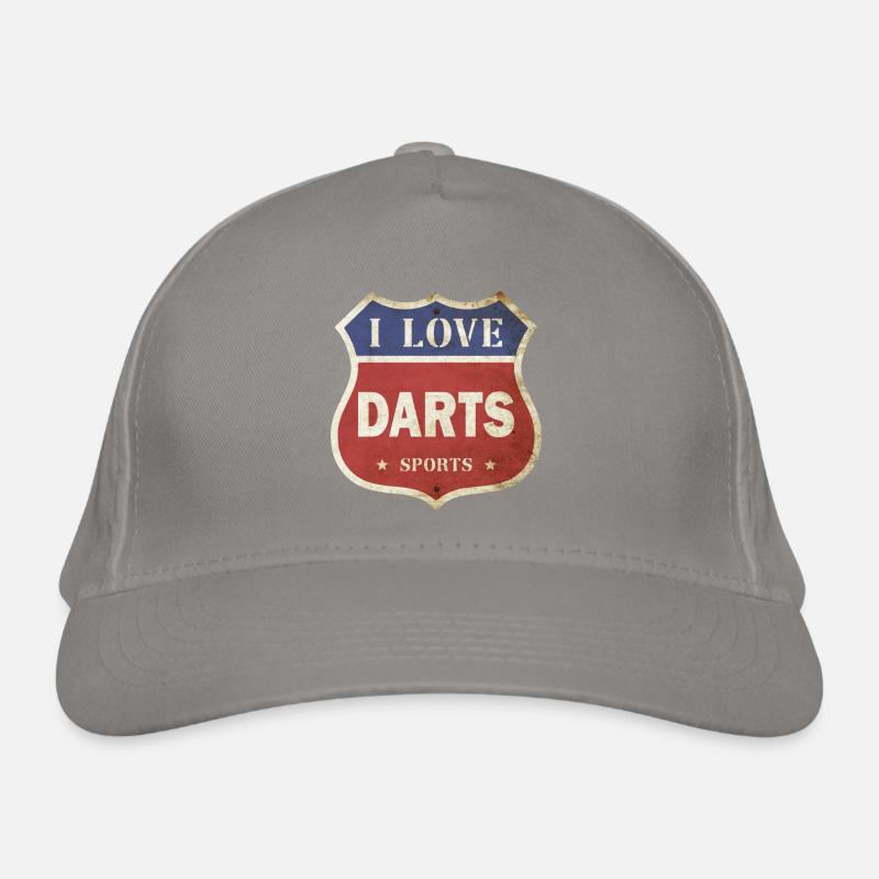 I Love Darts Dart Player Vintage Shield Route Organic Baseball Cap