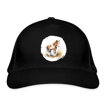 Foal Watercolor - Organic Baseball Cap - black - Front