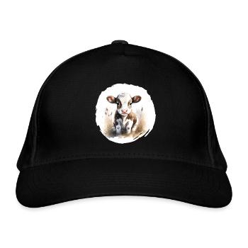 Calf Watercolor - Organic Baseball Cap - black - Front