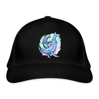 Humpback whale with calf - Organic Baseball Cap - black - Front