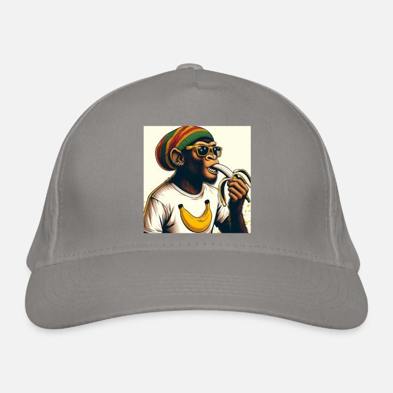 Un singe cool mange de la banane Casquette classique bio