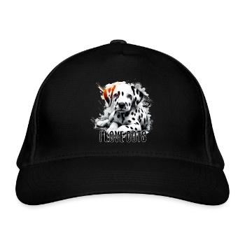 Dalmatiner Welpe Ich liebe Punkte Hund Geschenk - Bio-Baseballkappe - Schwarz - Vorne