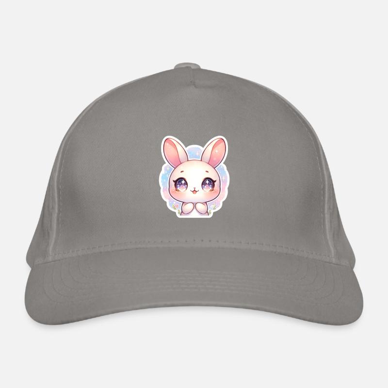 Cute Easter Bunny With Big Purple Eyes Organic Baseball Cap