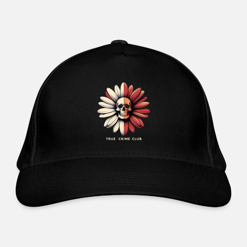 Totenkopf Bloom Noir Bio-Baseballkappe