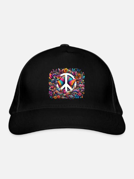 Peaceful Butterflies Symphony - Organic Baseball Cap - black - Front