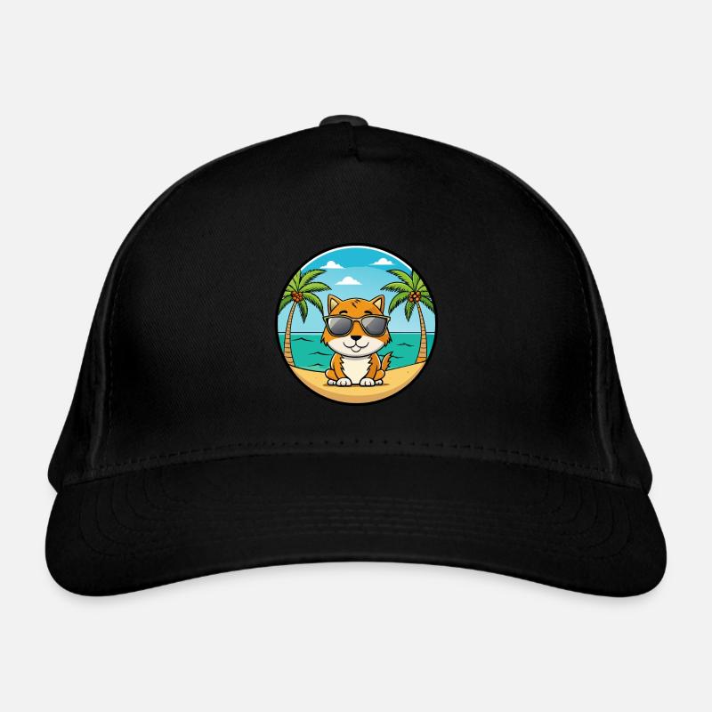 Chypre Chat Race Dessin Animé Lunettes De Soleil Plage Casquette classique bio