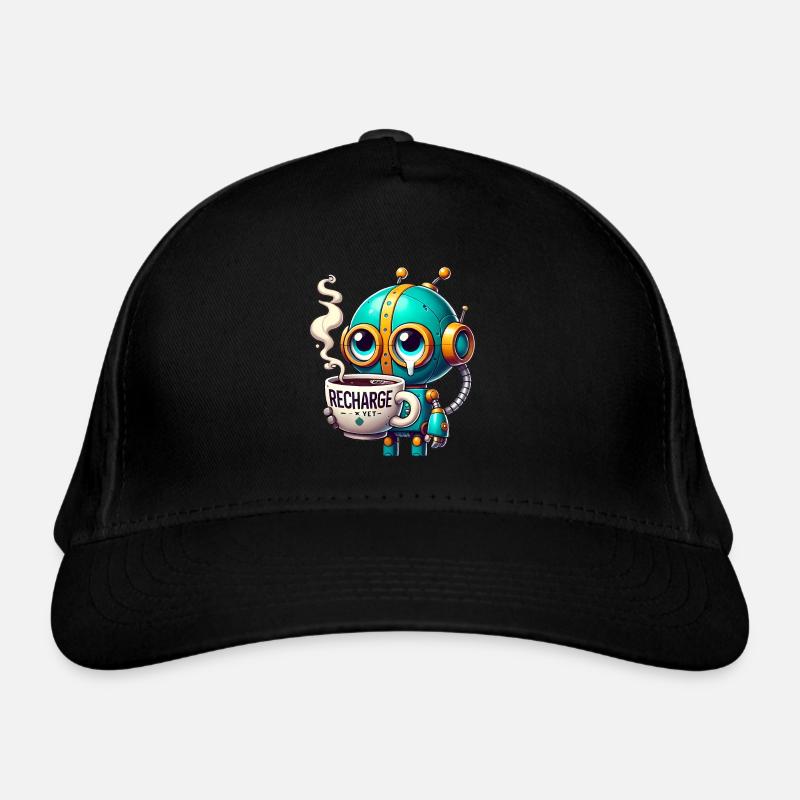CoffeeFueled Robot Recharge Mode Organic Baseball Cap