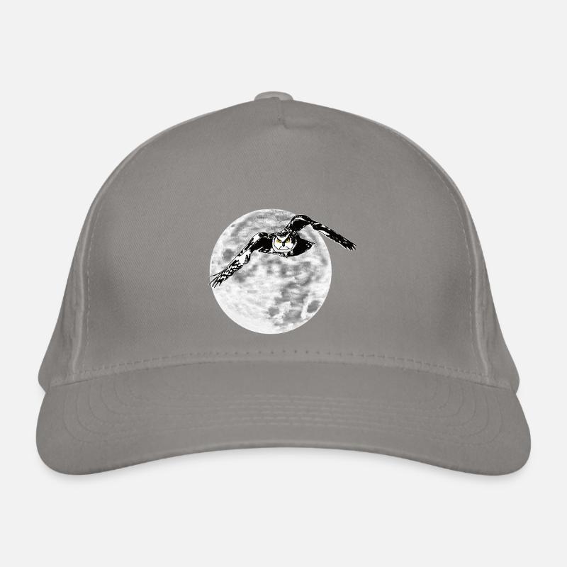 Eule vor Mond Bio-Baseballkappe