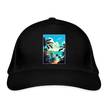Cuba Caraïbes Voyage Affiche Souvenir Peinture WPA - Casquette classique bio - noir - Devant