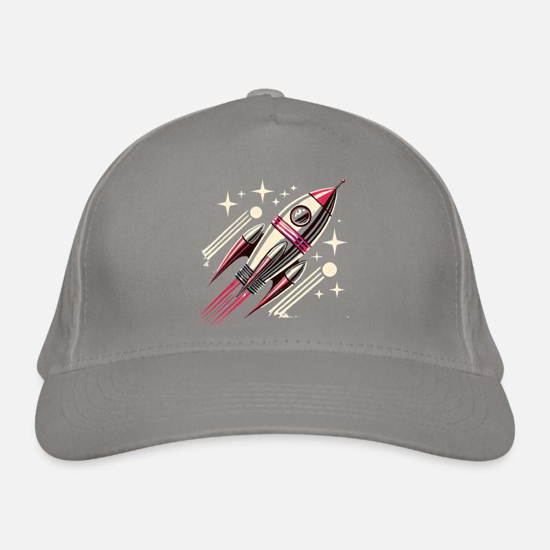 Retro SpaceAge Rakete Vektor Design Bio-Baseballkappe