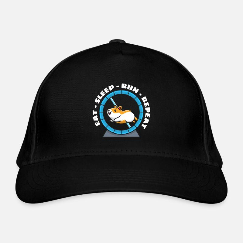Hamster Eat Sleep Run Repeat Organic Baseball Cap